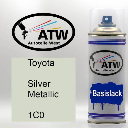 Toyota, Silver Metallic, 1C0: 400ml Sprühdose, von ATW Autoteile West.
